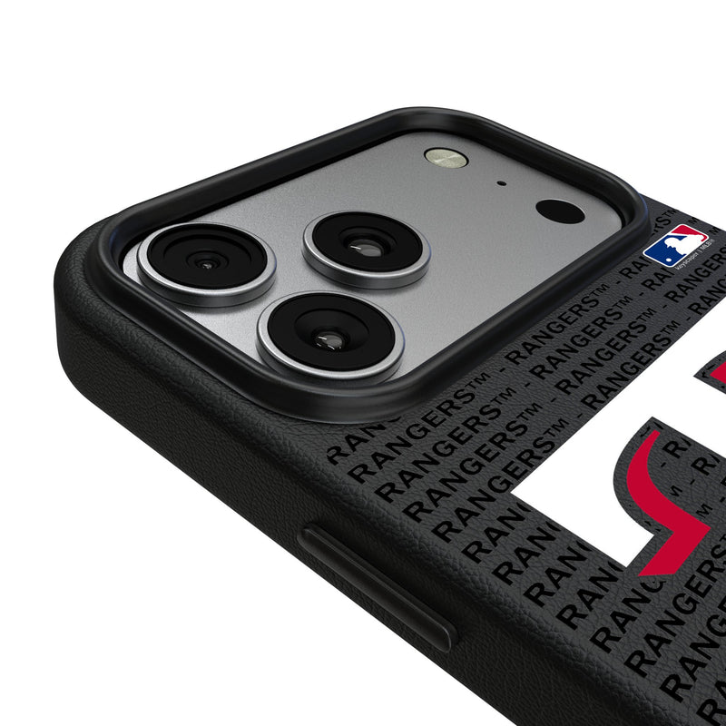 Texas Rangers Text Backdrop iPhone MagSafe Compatible Phone Case for Apple iPhone Detail.Jpg