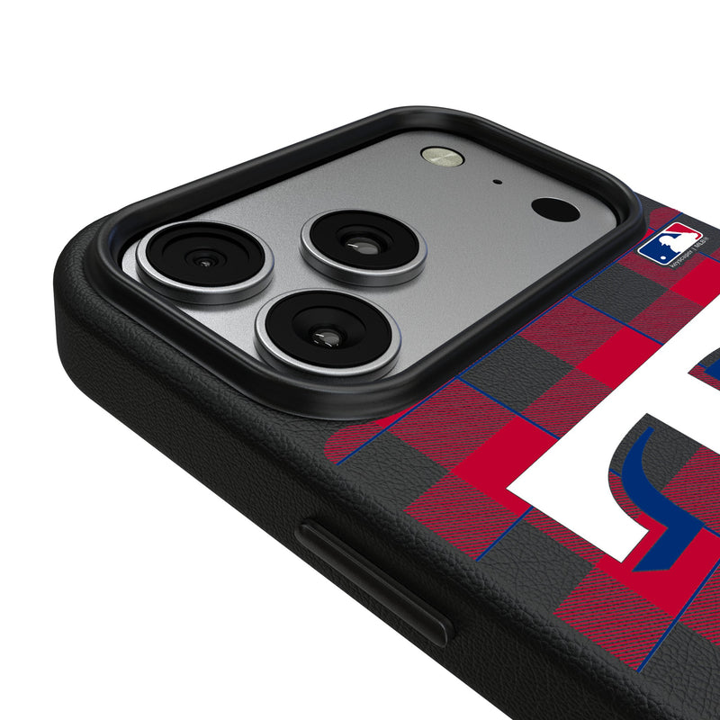 Texas Rangers Plaid iPhone MagSafe Compatible Phone Case for Apple iPhone Detail.Jpg