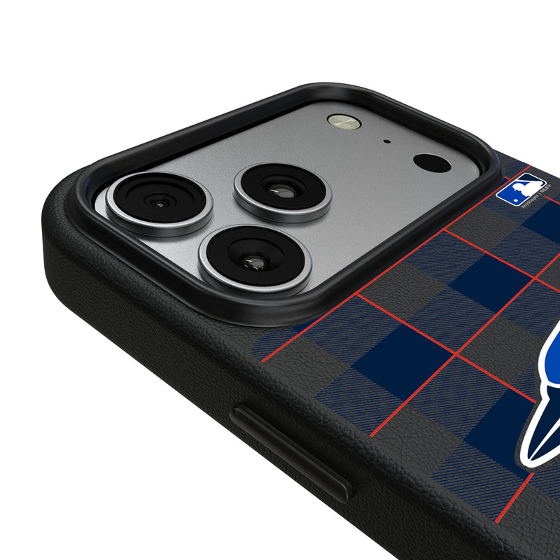 Toronto Blue Jays Plaid iPhone MagSafe Compatible Phone Case for Apple iPhone Detail.Jpg