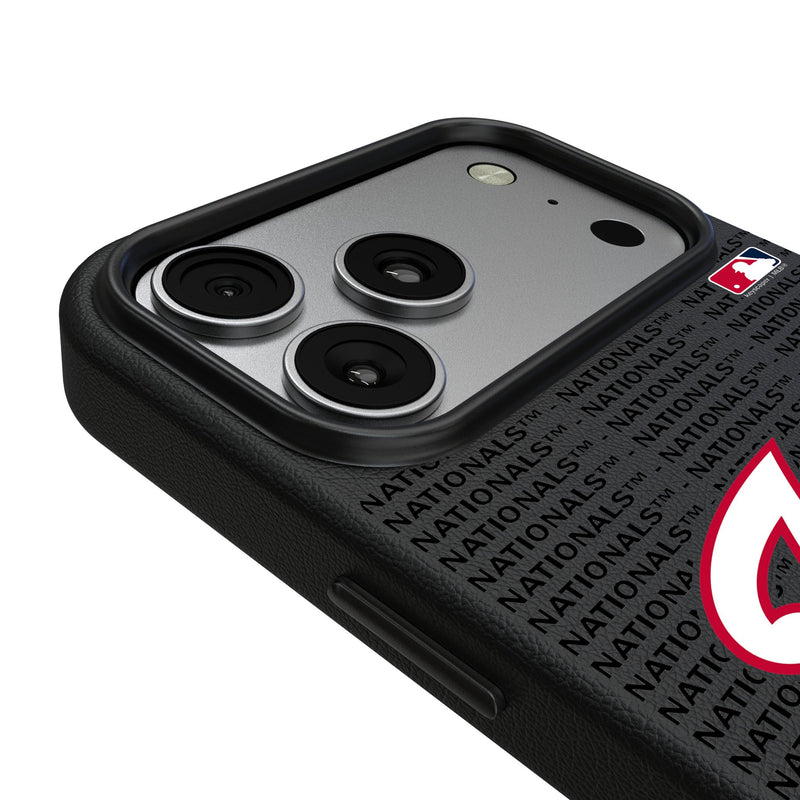 Washington Nationals Text Backdrop iPhone MagSafe Compatible Phone Case for Apple iPhone Detail.Jpg