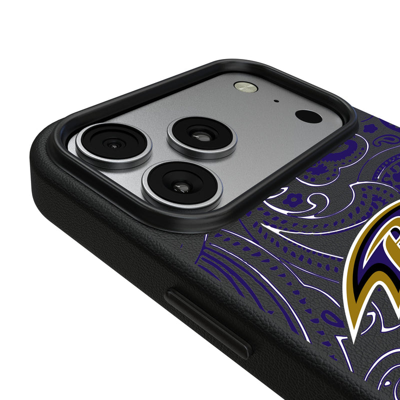 Baltimore Ravens Paisley iPhone MagSafe Compatible Phone Case for Apple iPhone Detail.Jpg