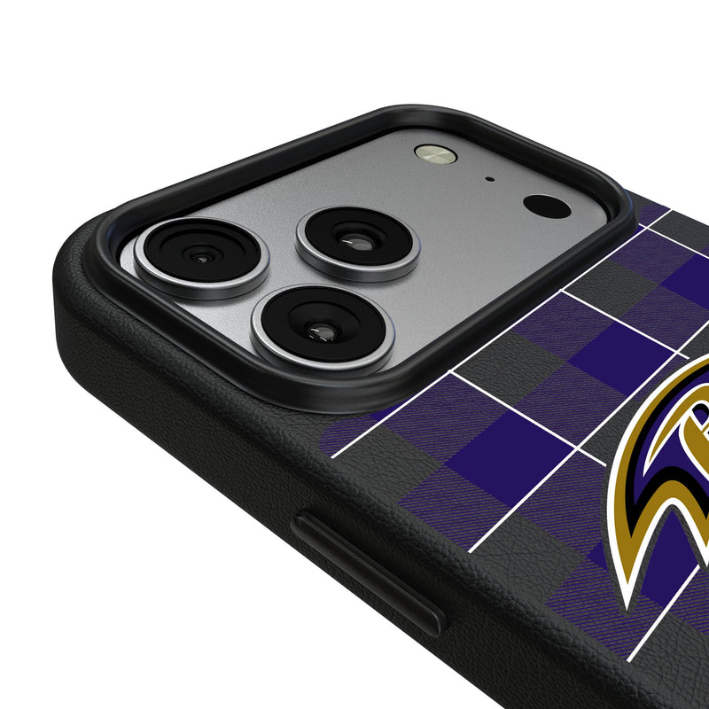 Baltimore Ravens Plaid iPhone MagSafe Compatible Phone Case for Apple iPhone Detail.Jpg