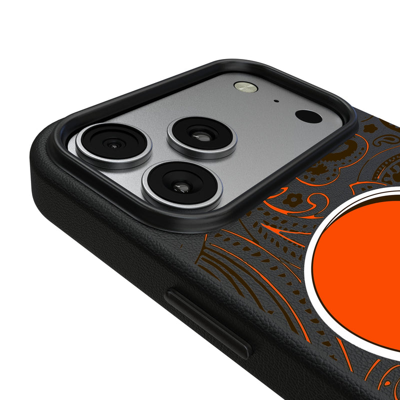 Cleveland Browns Paisley iPhone MagSafe Compatible Phone Case for Apple iPhone Detail.Jpg