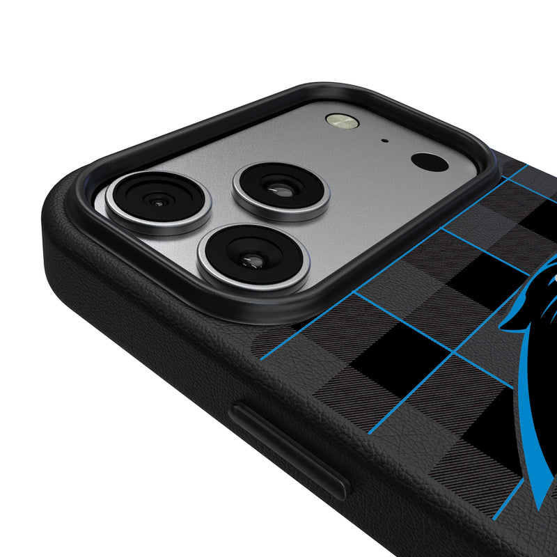 Carolina Panthers Plaid iPhone MagSafe Compatible Phone Case for Apple iPhone Detail.Jpg