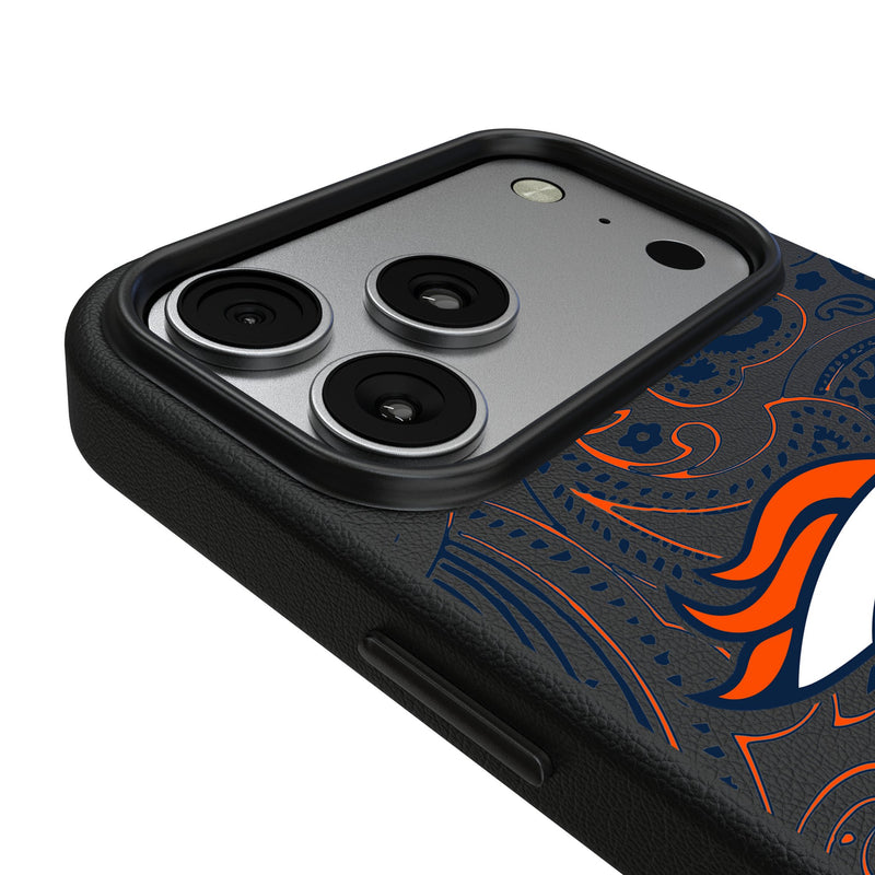 Denver Broncos Paisley iPhone MagSafe Compatible Phone Case for Apple iPhone Detail.Jpg