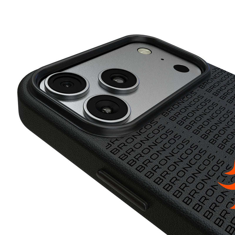 Denver Broncos Text Backdrop iPhone MagSafe Compatible Phone Case for Apple iPhone Detail.Jpg