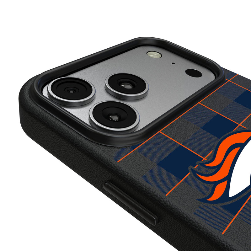 Denver Broncos Plaid iPhone MagSafe Compatible Phone Case for Apple iPhone Detail.Jpg