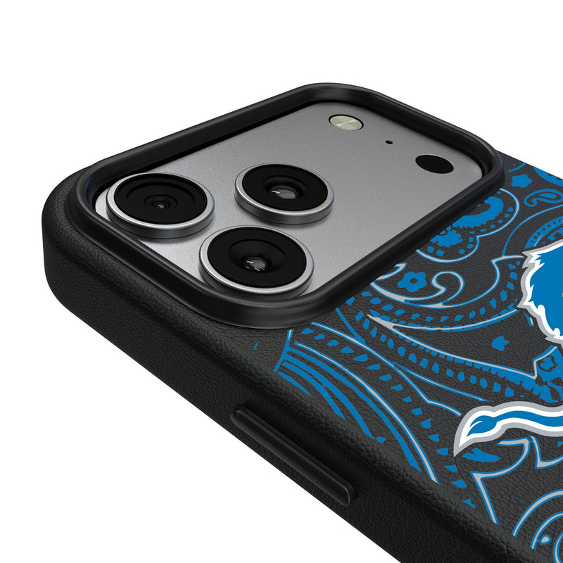 Detroit Lions Paisley iPhone MagSafe Compatible Phone Case for Apple iPhone Detail.Jpg