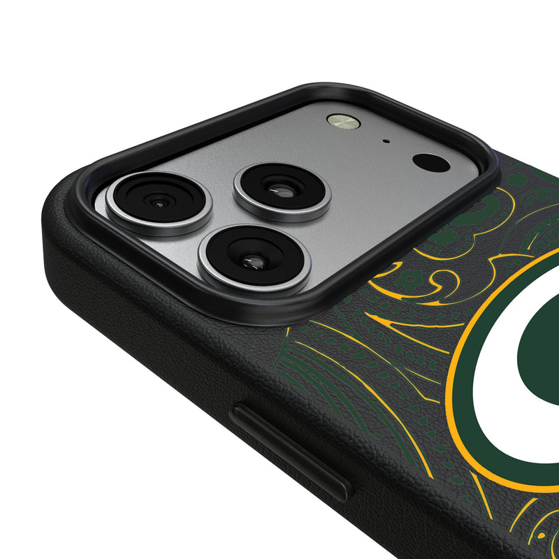 Green Bay Packers Paisley iPhone MagSafe Compatible Phone Case for Apple iPhone Detail.Jpg
