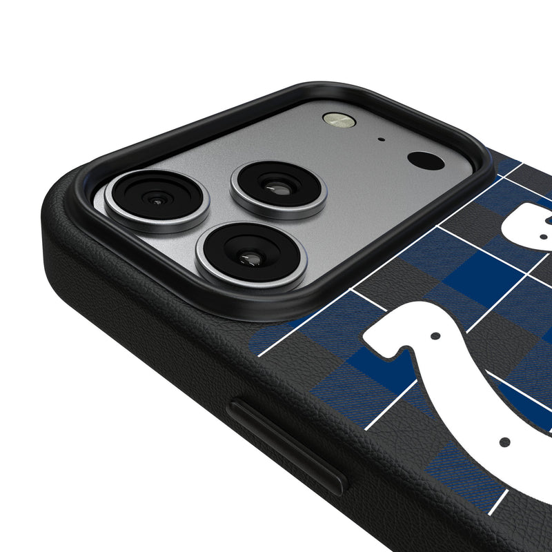 Indianapolis Colts Plaid iPhone MagSafe Compatible Phone Case for Apple iPhone Detail.Jpg