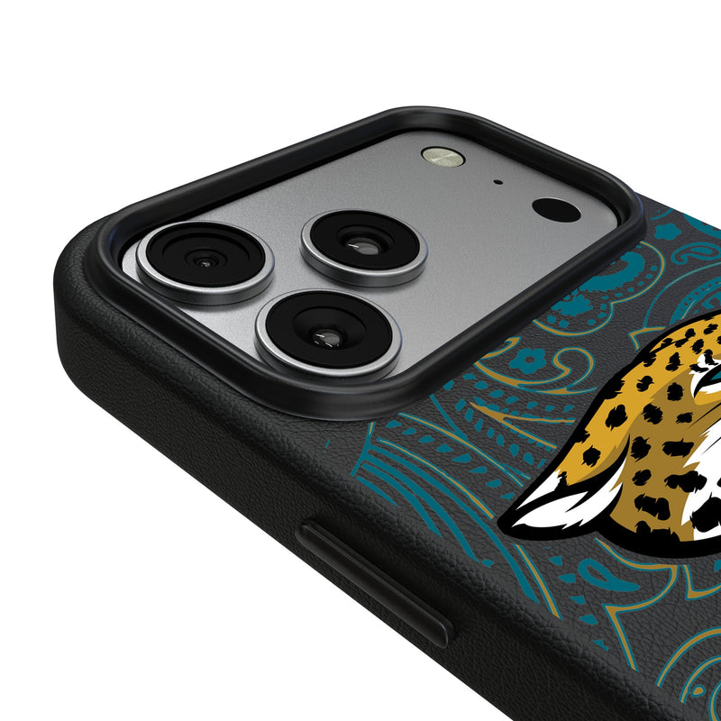 Jacksonville Jaguars Paisley iPhone MagSafe Compatible Phone Case for Apple iPhone Detail.Jpg