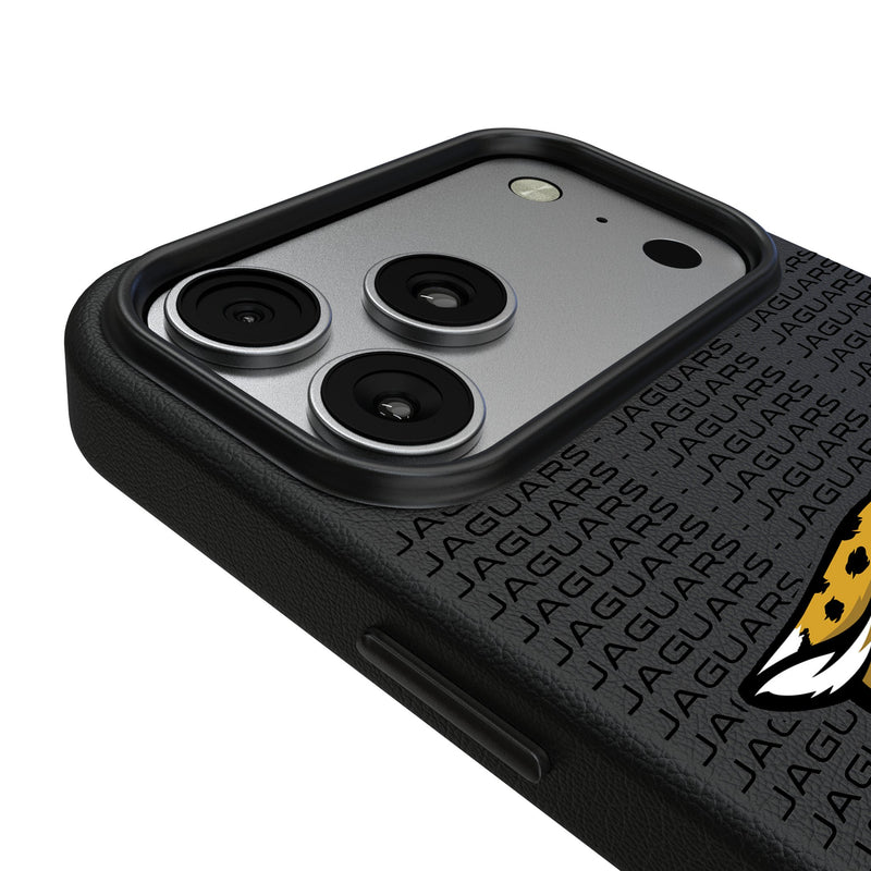 Jacksonville Jaguars Text Backdrop iPhone MagSafe Compatible Phone Case for Apple iPhone Detail.Jpg