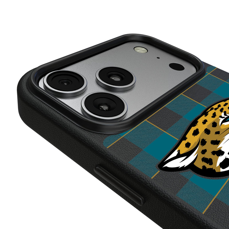 Jacksonville Jaguars Plaid iPhone MagSafe Compatible Phone Case for Apple iPhone Detail.Jpg