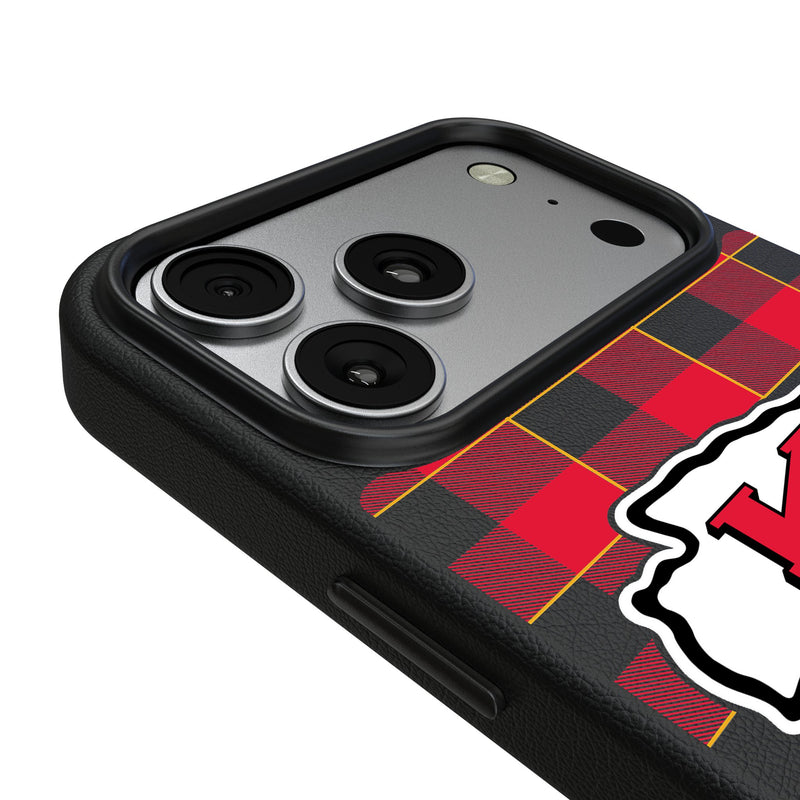Kansas City Chiefs Plaid iPhone MagSafe Compatible Phone Case for Apple iPhone Detail.Jpg