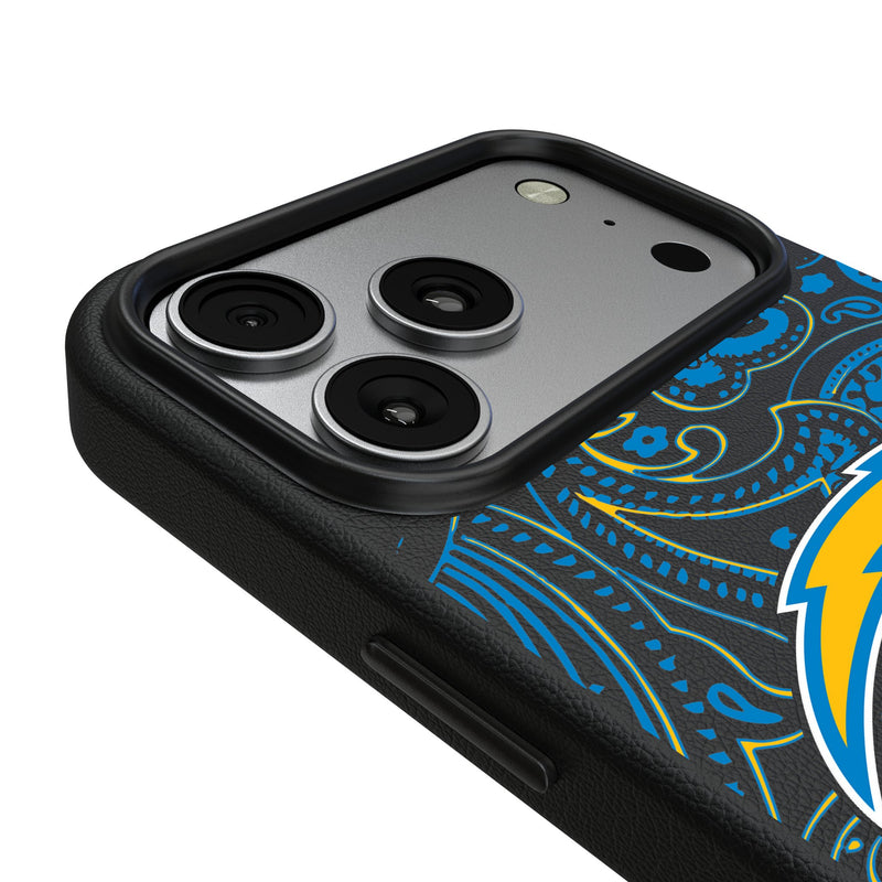 Los Angeles Chargers Paisley iPhone MagSafe Compatible Phone Case for Apple iPhone Detail.Jpg