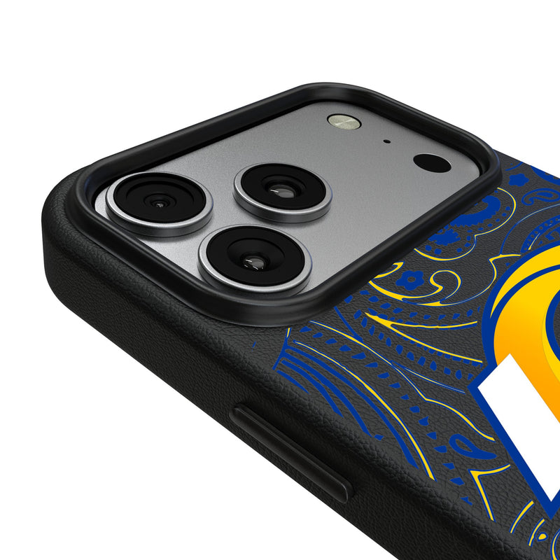 Los Angeles Rams Paisley iPhone MagSafe Compatible Phone Case for Apple iPhone Detail.Jpg