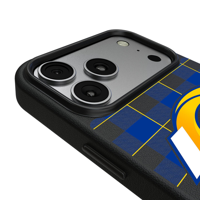 Los Angeles Rams Plaid iPhone MagSafe Compatible Phone Case for Apple iPhone Detail.Jpg
