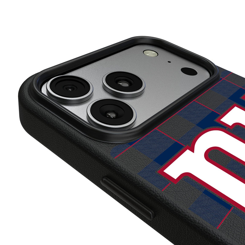 New York Giants Plaid iPhone MagSafe Compatible Phone Case for Apple iPhone Detail.Jpg