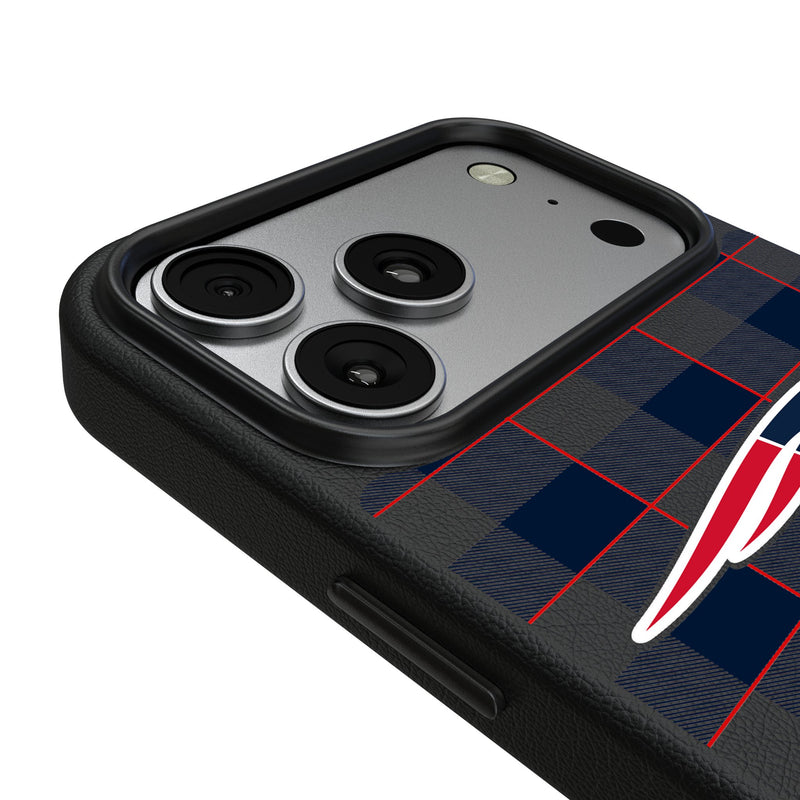 New England Patriots Plaid iPhone MagSafe Compatible Phone Case for Apple iPhone Detail.Jpg