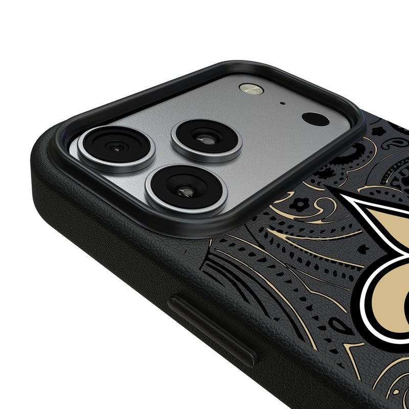 New Orleans Saints Paisley iPhone MagSafe Compatible Phone Case for Apple iPhone Detail.Jpg
