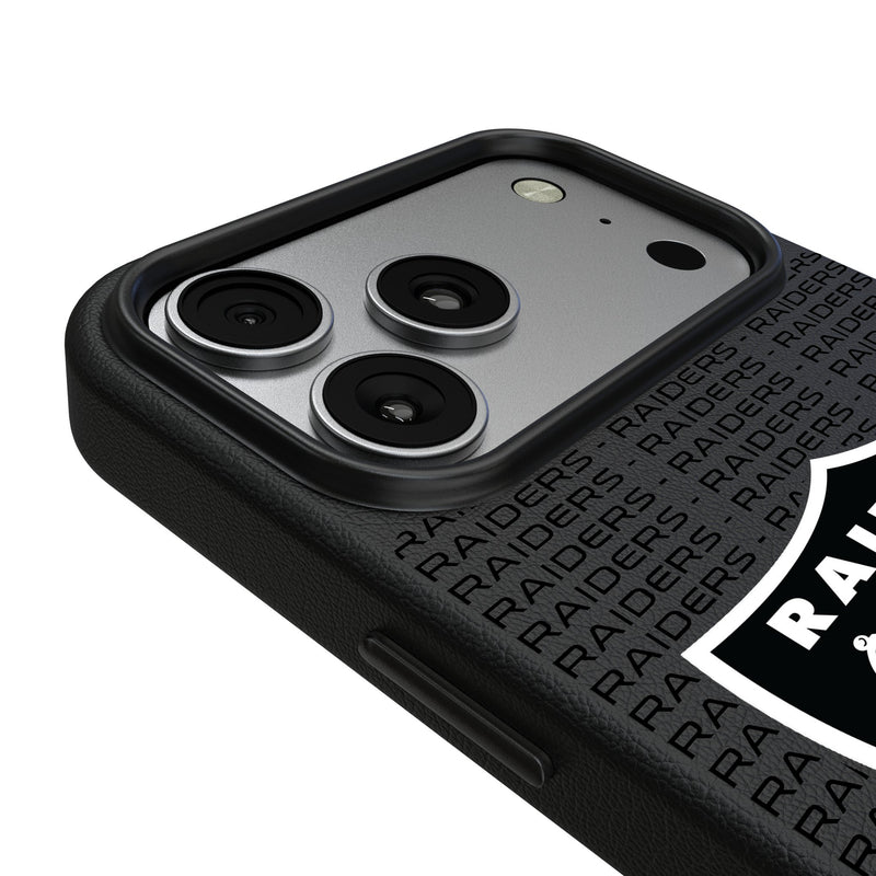 Las Vegas Raiders Text Backdrop iPhone MagSafe Compatible Phone Case for Apple iPhone Detail.Jpg