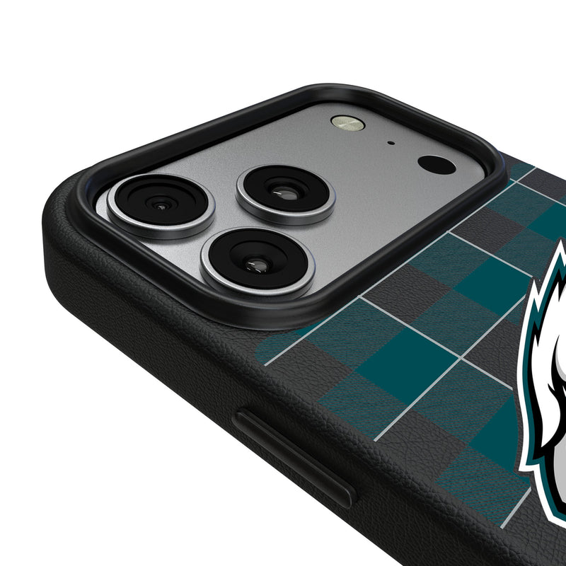 Philadelphia Eagles Plaid iPhone MagSafe Compatible Phone Case for Apple iPhone Detail.Jpg
