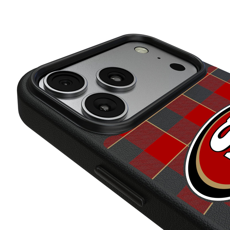 San Francisco 49ers Plaid iPhone MagSafe Compatible Phone Case for Apple iPhone Detail.Jpg