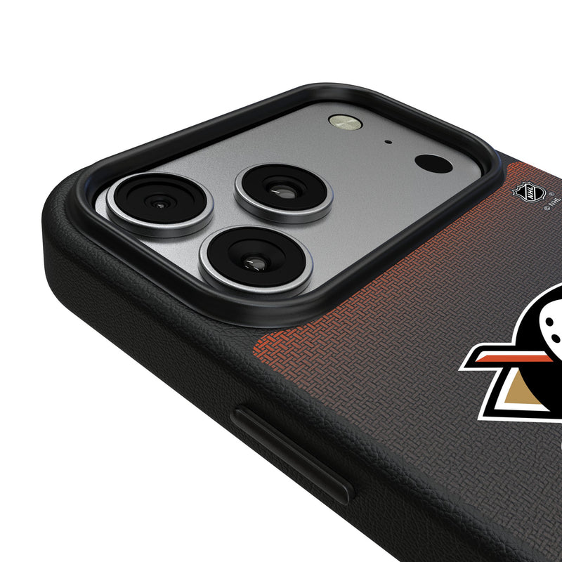 Anaheim Ducks Linen iPhone MagSafe Compatible Phone Case for Apple iPhone Detail.Jpg