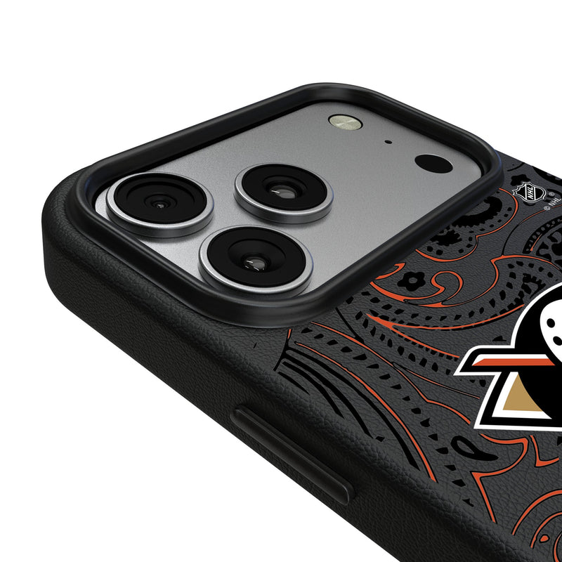 Anaheim Ducks Paisley iPhone MagSafe Compatible Phone Case for Apple iPhone Detail.Jpg