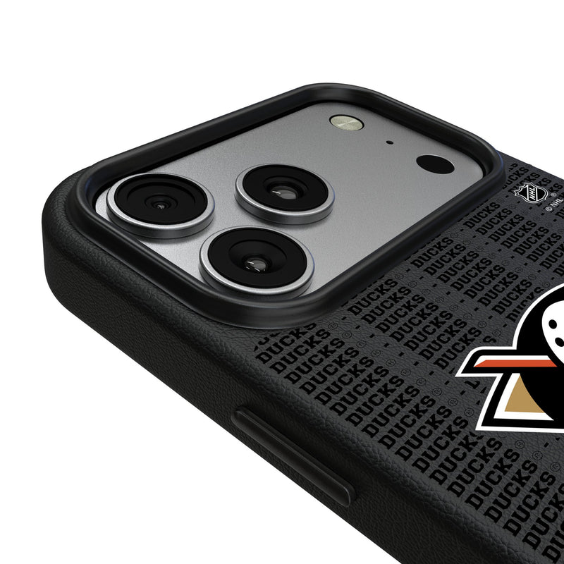 Anaheim Ducks Text Backdrop iPhone MagSafe Compatible Phone Case for Apple iPhone Detail.Jpg