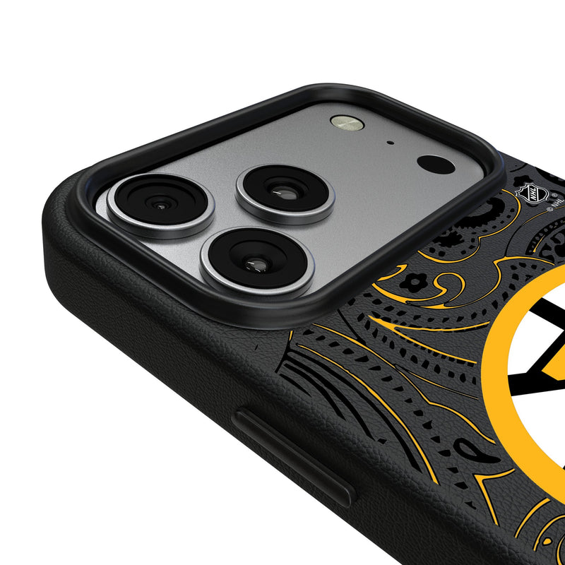 Boston Bruins Paisley iPhone MagSafe Compatible Phone Case for Apple iPhone Detail.Jpg