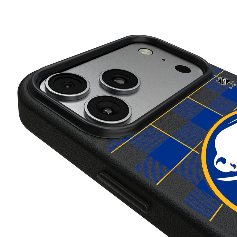 Buffalo Sabres Plaid iPhone MagSafe Compatible Phone Case for Apple iPhone Detail.Jpg
