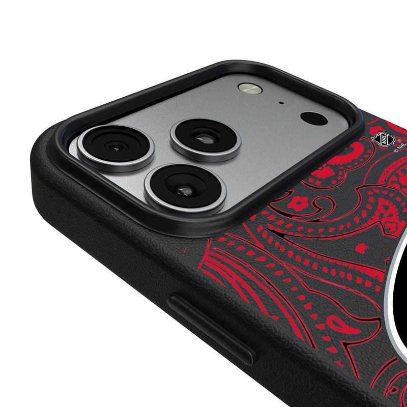 Carolina Hurricanes Paisley iPhone MagSafe Compatible Phone Case for Apple iPhone Detail.Jpg