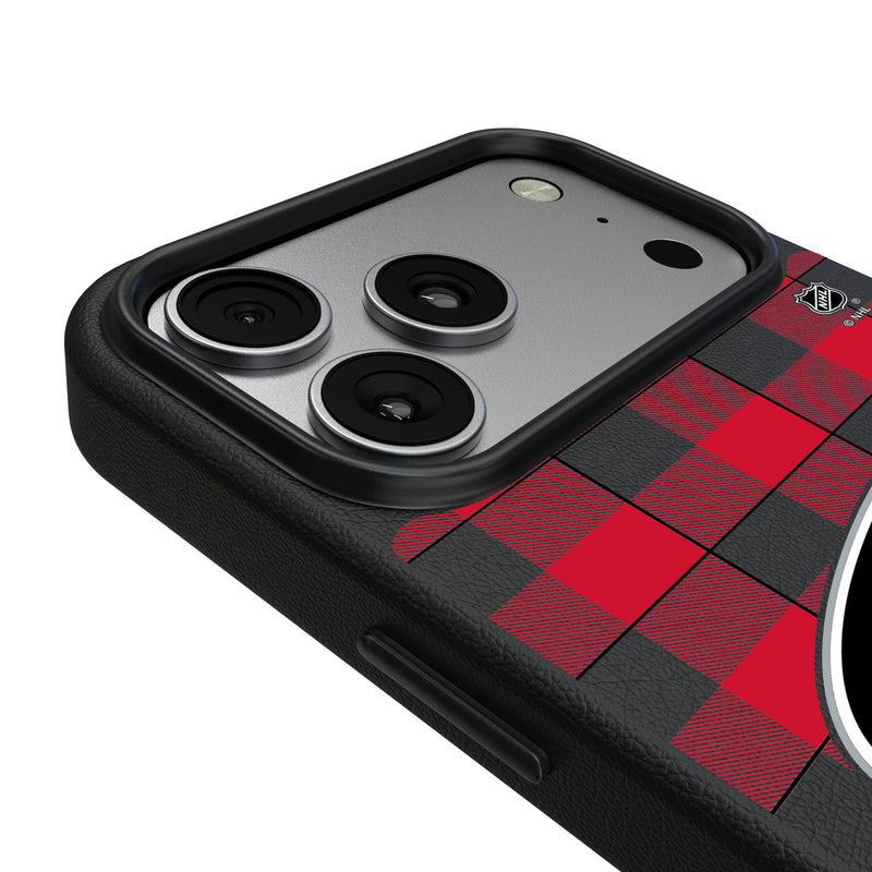 Carolina Hurricanes Plaid iPhone MagSafe Compatible Phone Case for Apple iPhone Detail.Jpg