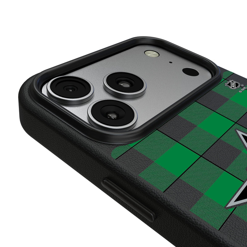 Dallas Stars Plaid iPhone MagSafe Compatible Phone Case for Apple iPhone Detail.Jpg