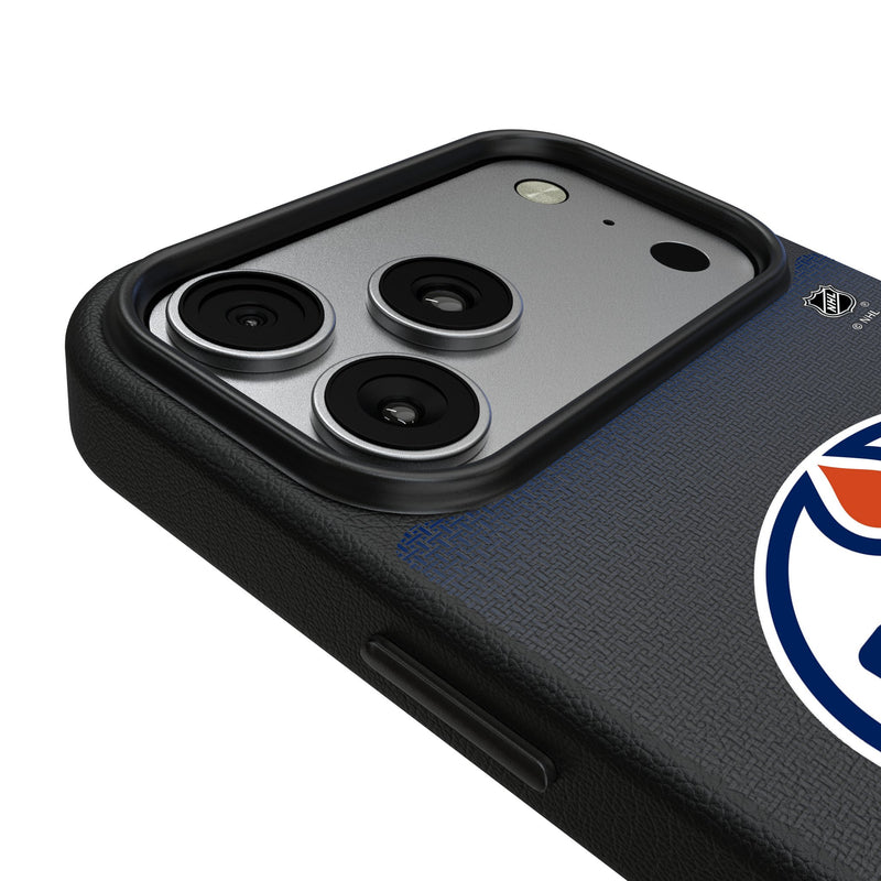 Edmonton Oilers Linen iPhone MagSafe Compatible Phone Case for Apple iPhone Detail.Jpg