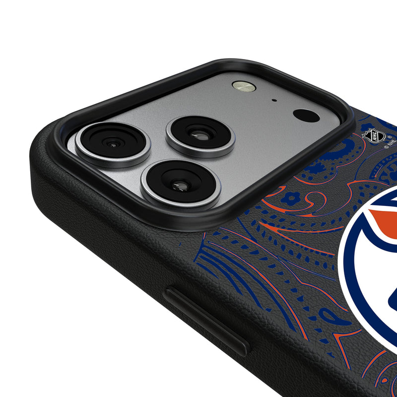 Edmonton Oilers Paisley iPhone MagSafe Compatible Phone Case for Apple iPhone Detail.Jpg