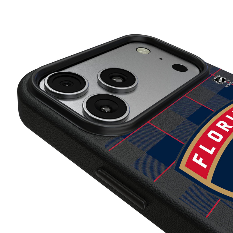 Florida Panthers Plaid iPhone MagSafe Compatible Phone Case for Apple iPhone Detail.Jpg