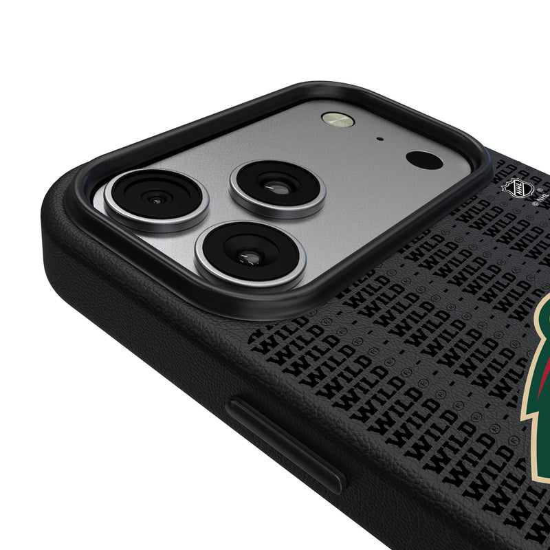 Minnesota Wild Text Backdrop iPhone MagSafe Compatible Phone Case for Apple iPhone Detail.Jpg