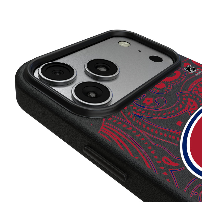 Montreal Canadiens Paisley iPhone MagSafe Compatible Phone Case for Apple iPhone Detail.Jpg