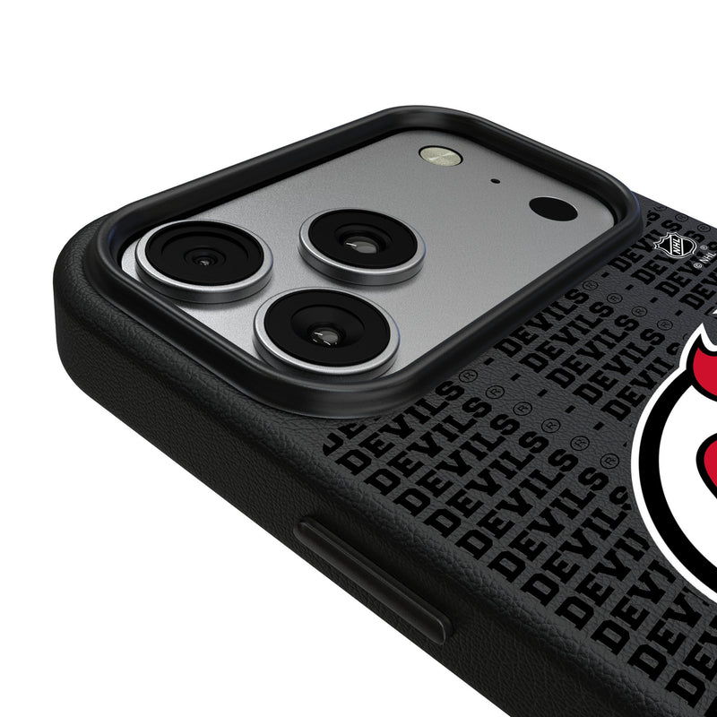 New Jersey Devils Text Backdrop iPhone MagSafe Compatible Phone Case for Apple iPhone Detail.Jpg