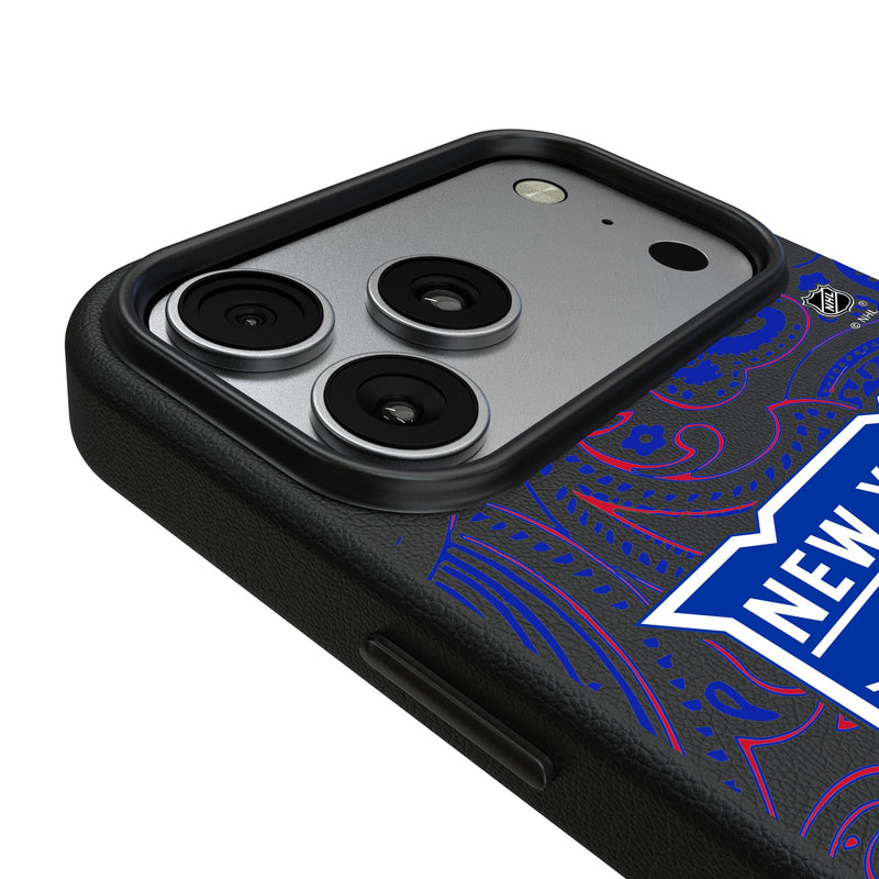 New York Rangers Paisley iPhone MagSafe Compatible Phone Case for Apple iPhone Detail.Jpg
