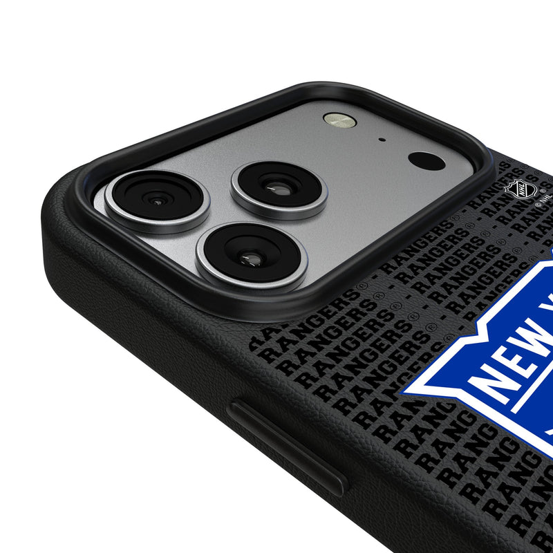 New York Rangers Text Backdrop iPhone MagSafe Compatible Phone Case for Apple iPhone Detail.Jpg