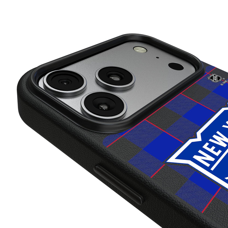 New York Rangers Plaid iPhone MagSafe Compatible Phone Case for Apple iPhone Detail.Jpg
