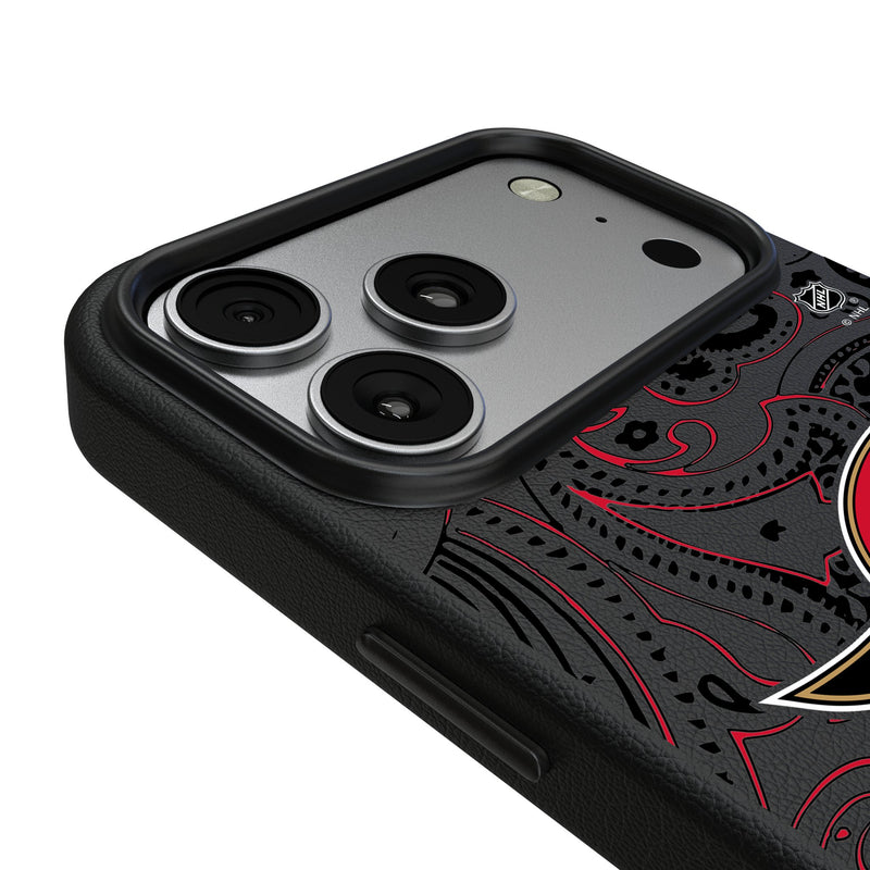 Ottawa Senators Paisley iPhone MagSafe Compatible Phone Case for Apple iPhone Detail.Jpg
