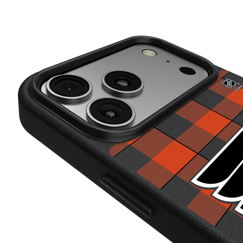 Philadelphia Flyers Plaid iPhone MagSafe Compatible Phone Case for Apple iPhone Detail.Jpg