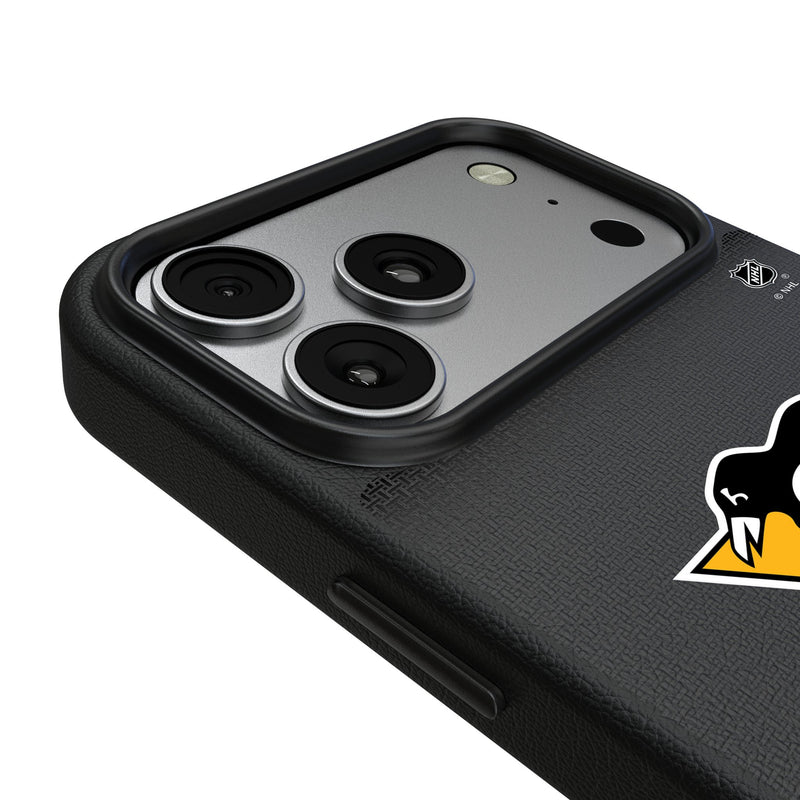 Pittsburgh Penguins Linen iPhone MagSafe Compatible Phone Case for Apple iPhone Detail.Jpg