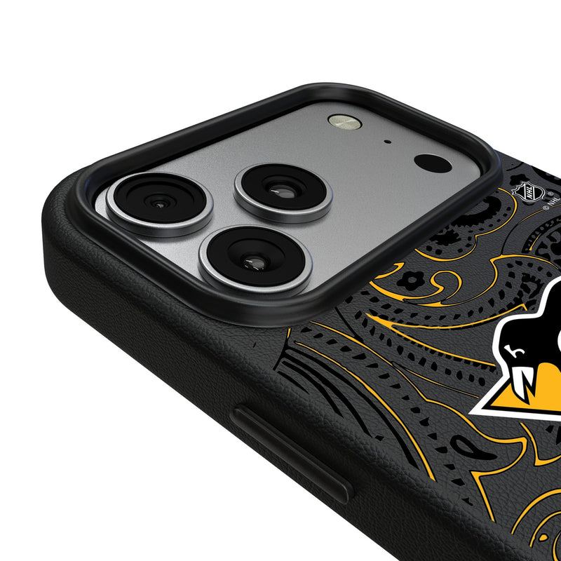 Pittsburgh Penguins Paisley iPhone MagSafe Compatible Phone Case for Apple iPhone Detail.Jpg