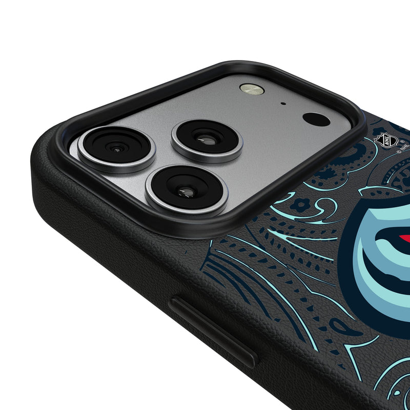Seattle Kraken Paisley iPhone MagSafe Compatible Phone Case for Apple iPhone Detail.Jpg