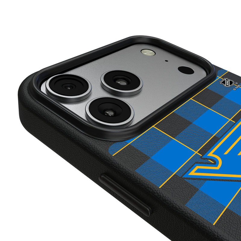 St. Louis Blues Plaid iPhone MagSafe Compatible Phone Case for Apple iPhone Detail.Jpg